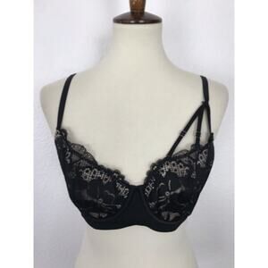 Bras N Things Lingerie Floral Lace Mesh Underwire Bra Intimates